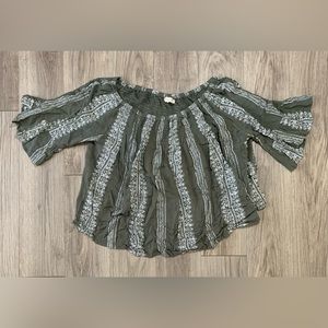 Altar’d State Circle Top, Green/White, L (large)